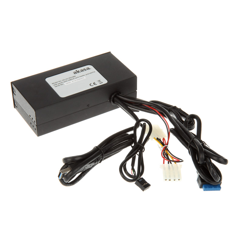 Akasa - Akasa AK-HC-05U3BK Internal 6-Port USB 3.0 Card Reader - Black