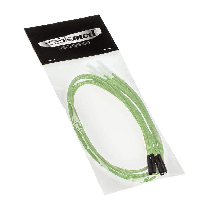 CableMod - CableMod ModFlex Sleeved Cable, Light Green 20cm - 4 Pack