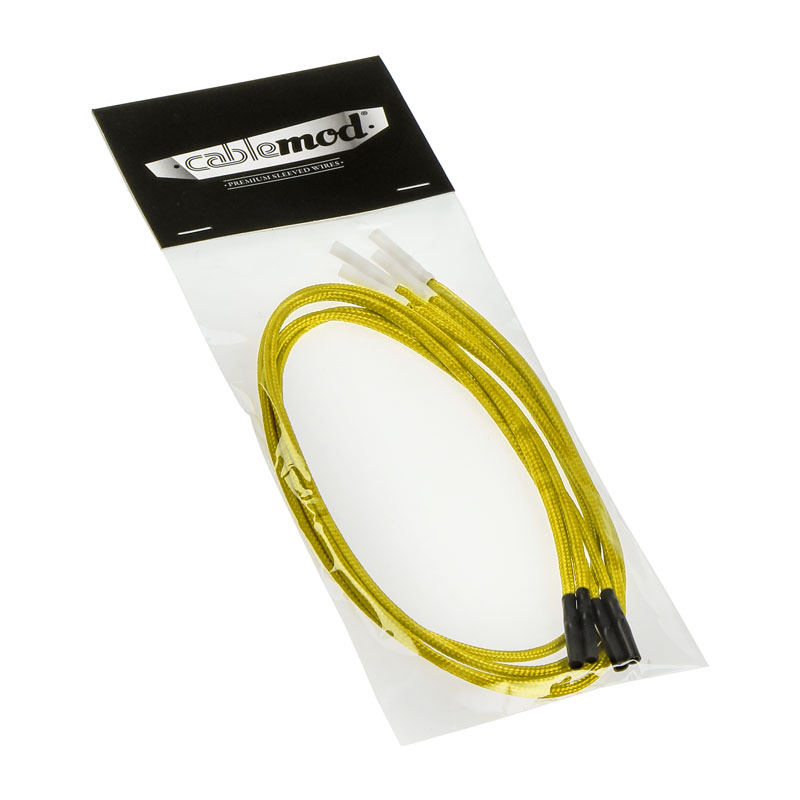 CableMod - CableMod ModFlex Sleeved Cable, Yellow 20cm - 4 Pack