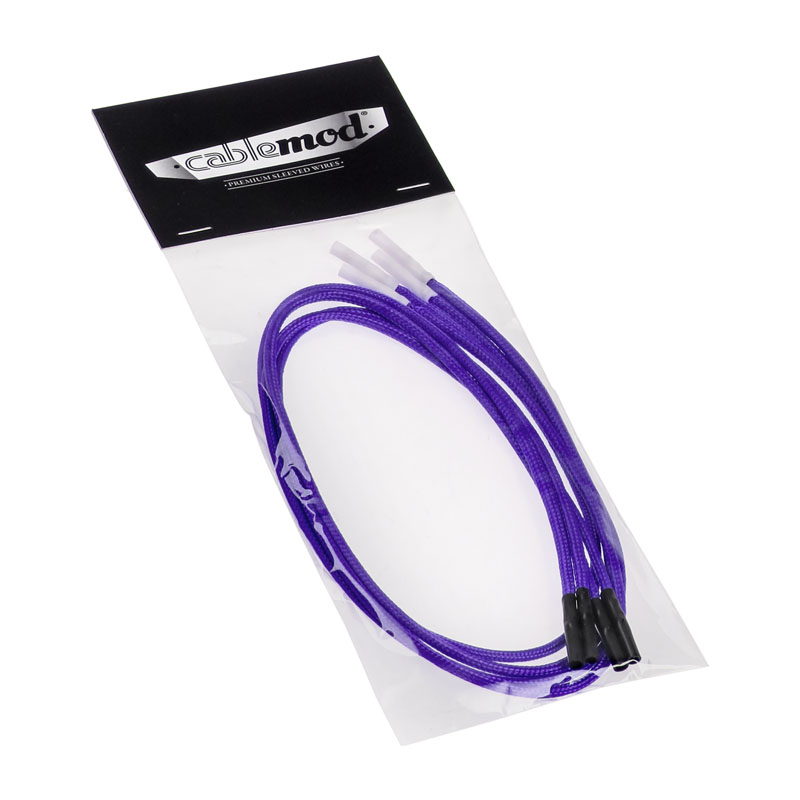 CableMod - CableMod ModFlex Sleeved Cable, Purple 40cm - 4 Pack