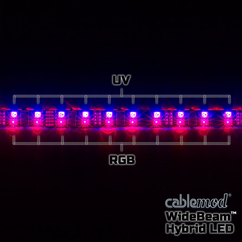 CableMod - CableMod WideBeam Hybrid LED Strip 30cm - RGB/UV