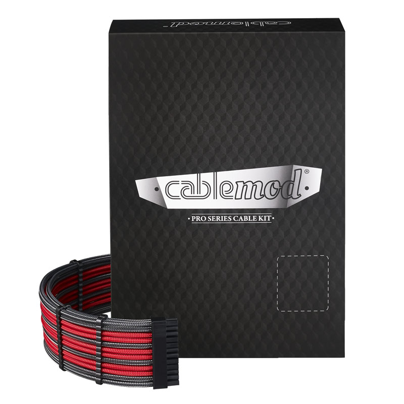CableMod PRO ModMesh C-Series RMi & RMx Cable Kit - Carbon/Red (Black Label)