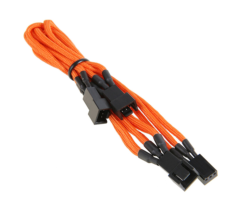 BitFenix - BitFenix Alchemy 3-Pin to 3x 3-Pin Adapter 60cm - sleeved orange/black