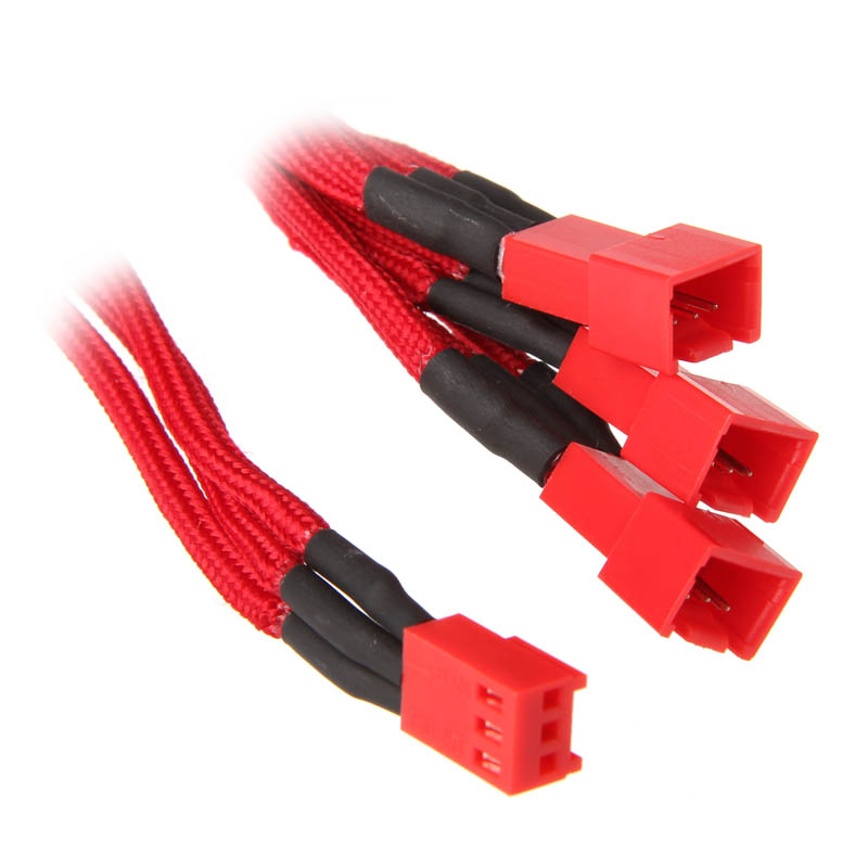 BitFenix Alchemy 3-Pin to 3x 3-Pin Adapter 60cm - sleeved red/red