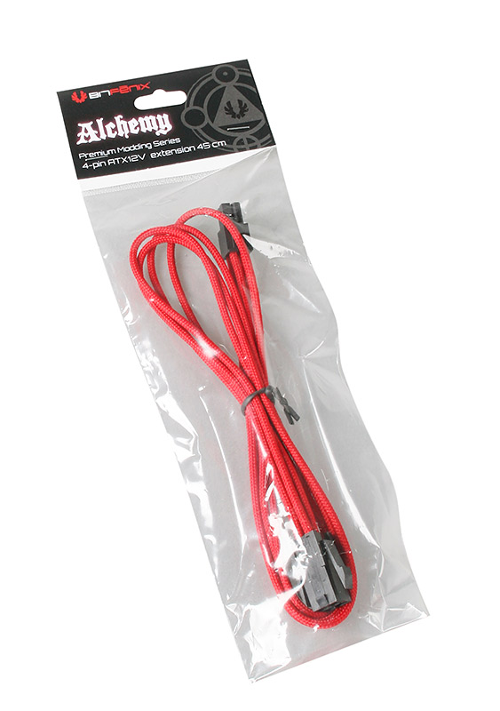 BitFenix - BitFenix Alchemy 4-Pin ATX12V Extension 45cm - sleeved red/black