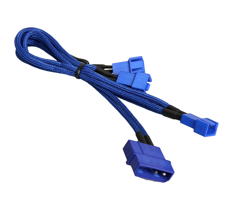 BitFenix - BitFenix Alchemy Molex to 3x 3-Pin 5V Adapter 20cm - sleeved blue/blue