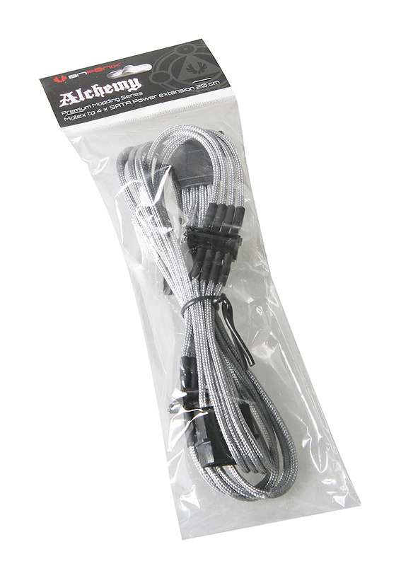 BitFenix - BitFenix Alchemy Molex to 4x SATA Adapter 20 cm - sleeved silver/black