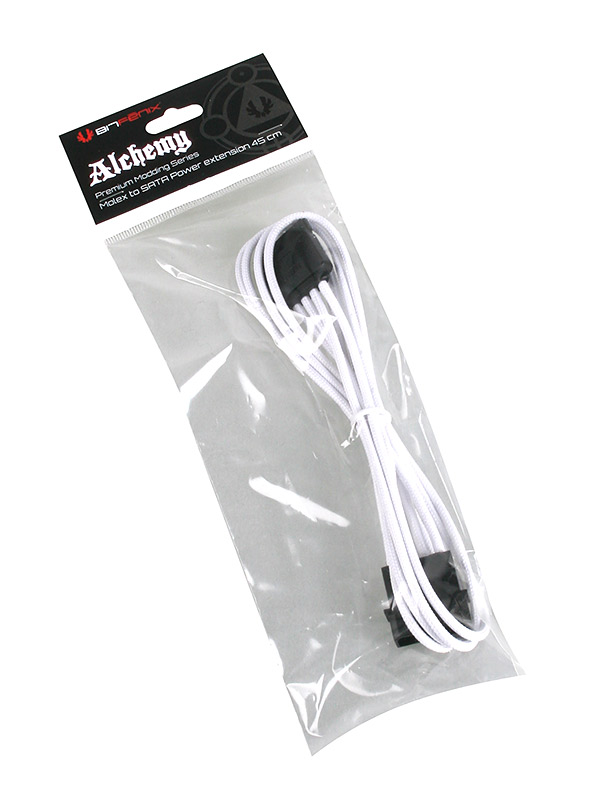 BitFenix - BitFenix Alchemy Molex to SATA adapter 45 cm - sleeved white / black