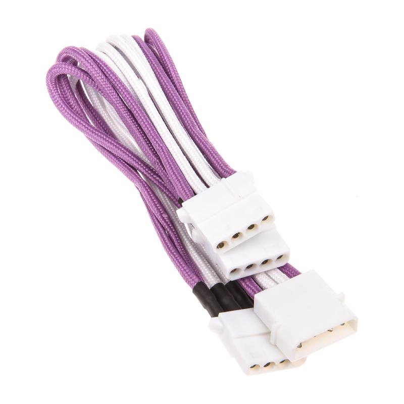 BitFenix - BitFenix Alchemy Molex to 3x Molex Adapter 55 cm - Sleeved  Purple / White / White