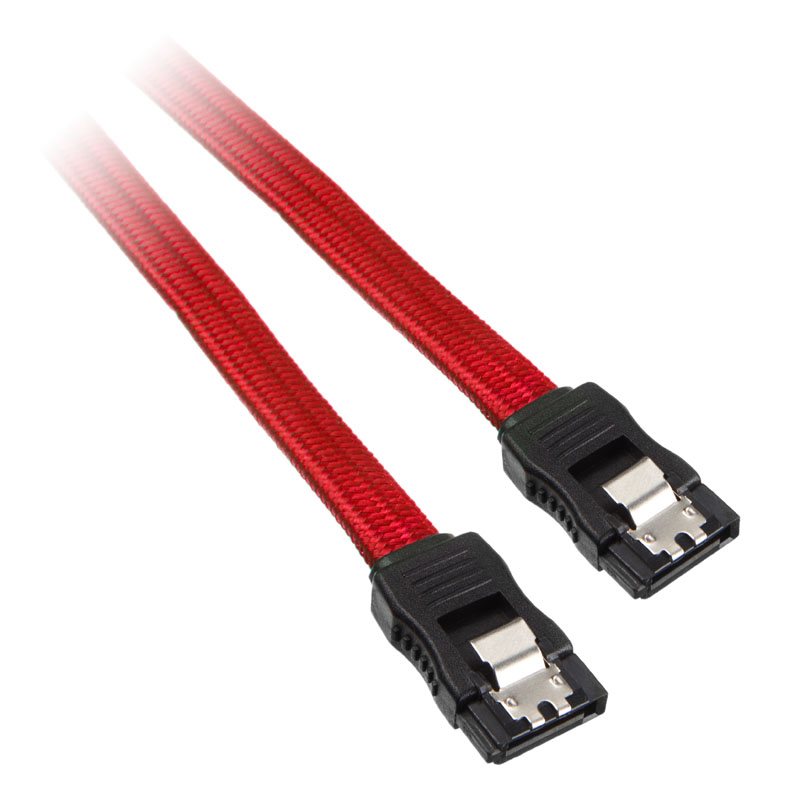 BitFenix - Bitfenix Alchemy SATA 6GB/s Cable 75cm - Sleeved Red/Black