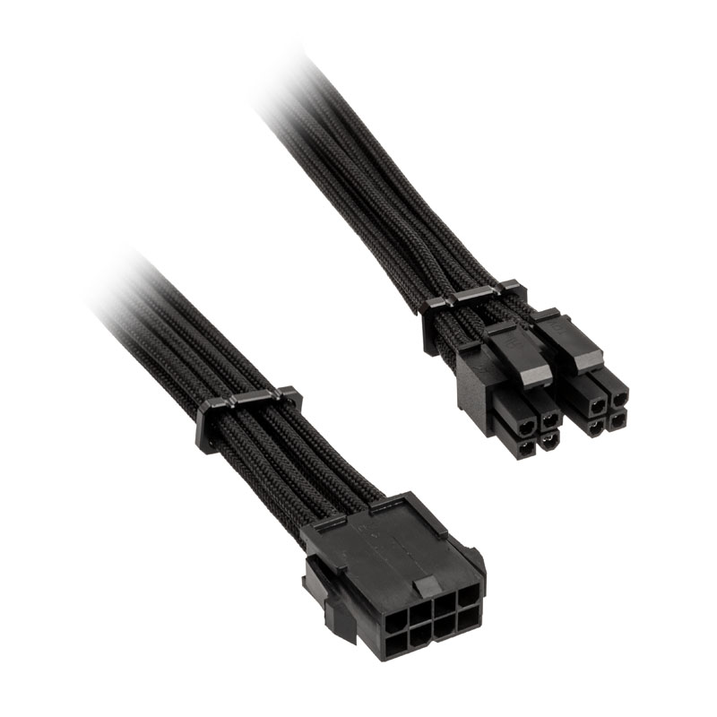 BitFenix Alchemy 4 + 4-pin EPS12V extension cable, 45cm, sleeved – black 