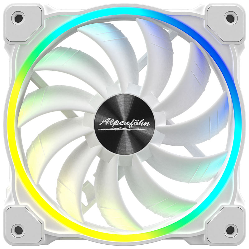 Alpenföhn - Alpenföhn Wing Boost 3 White 120mm Addressable RGB High Speed PWM Fan
