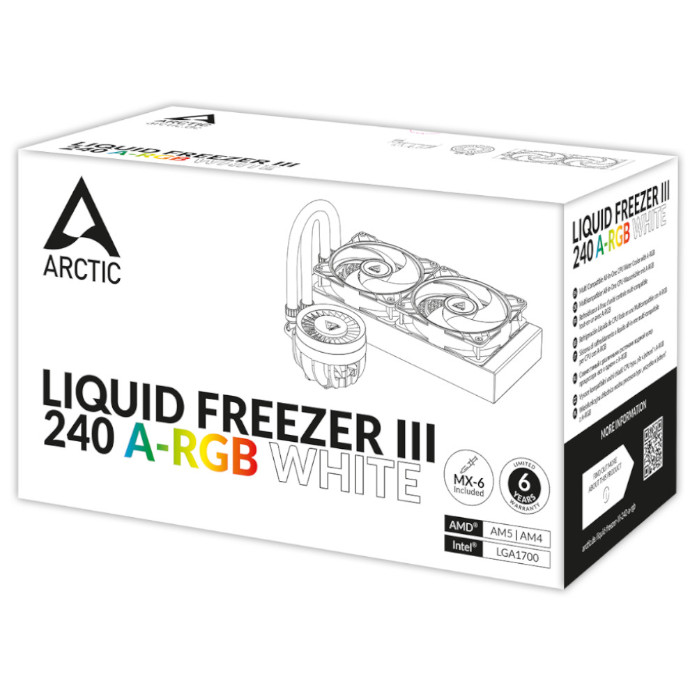 Arctic - Arctic Liquid Freezer III ARGB White High Performance CPU Water Cooler - 240mm