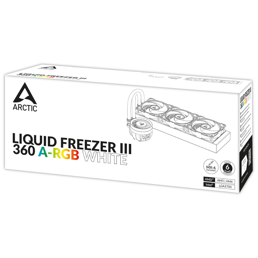 Arctic - Arctic Liquid Freezer III ARGB White High Performance CPU Water Cooler - 360mm