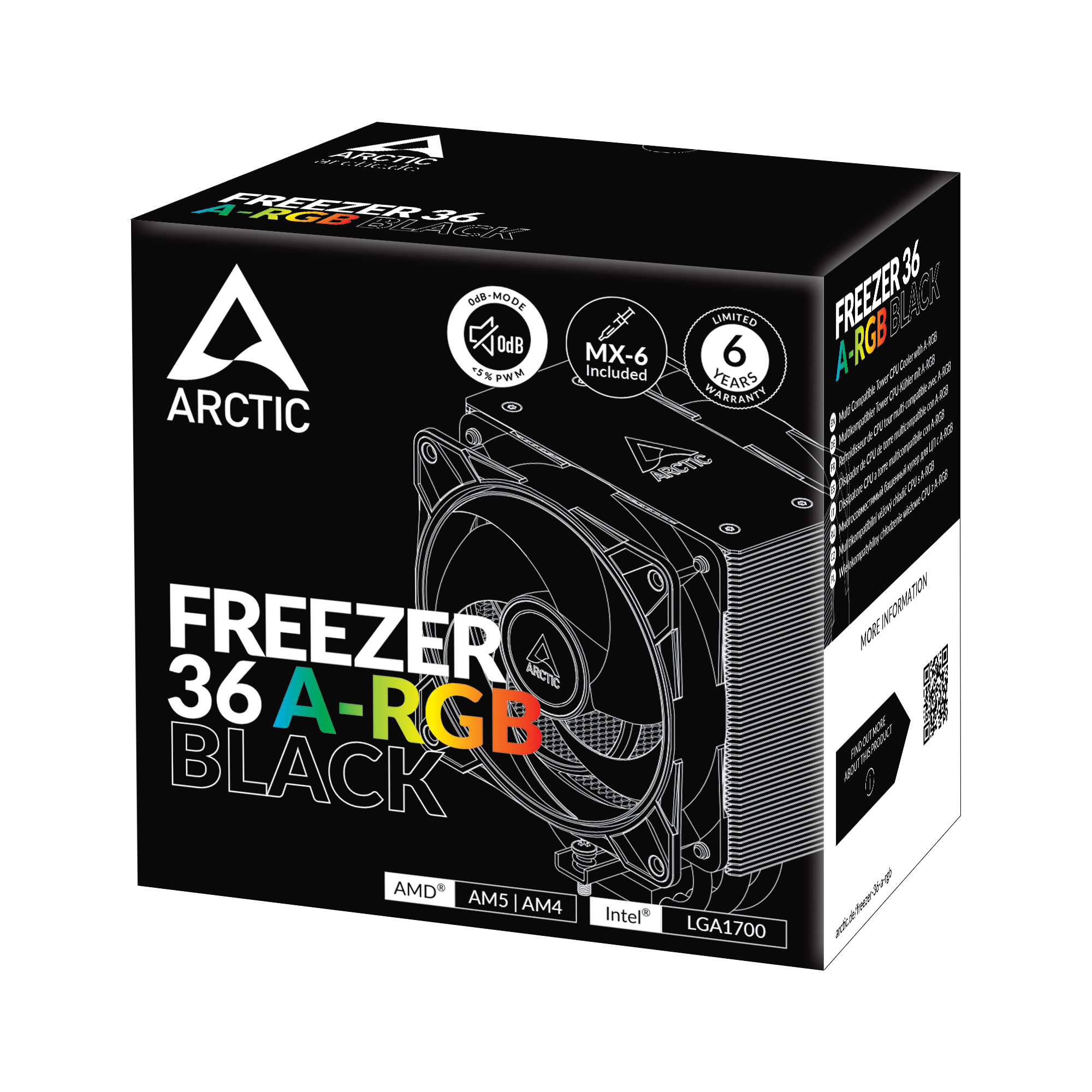 Arctic - Arctic Freezer 36 A-RGB 120m Black CPU Cooler - 2x 120mm