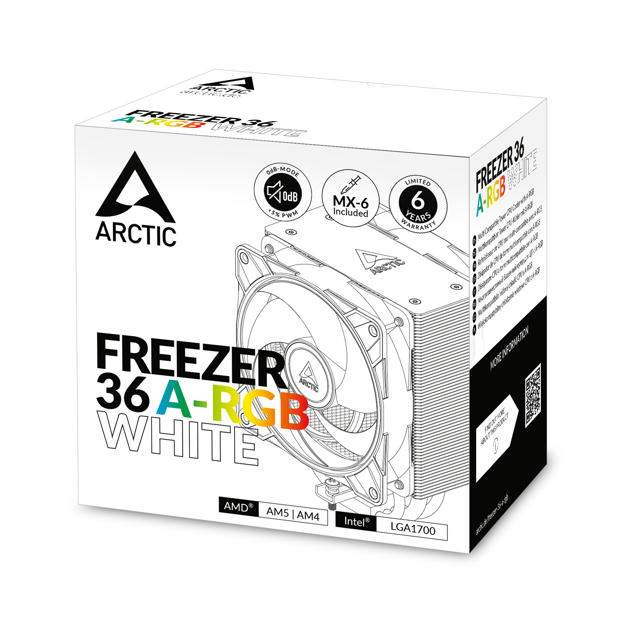 Arctic - Arctic Freezer 36 A-RGB 120m White CPU Cooler - 2x 120mm