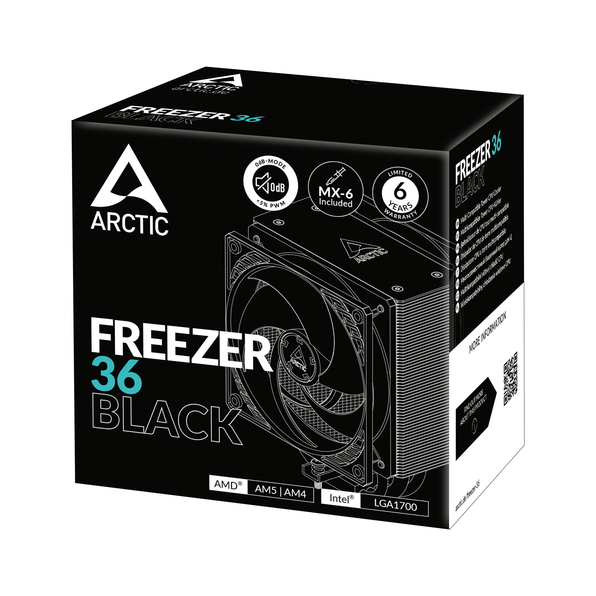 Arctic - Arctic Freezer 36 120m Black CPU Cooler - 2x 120mm