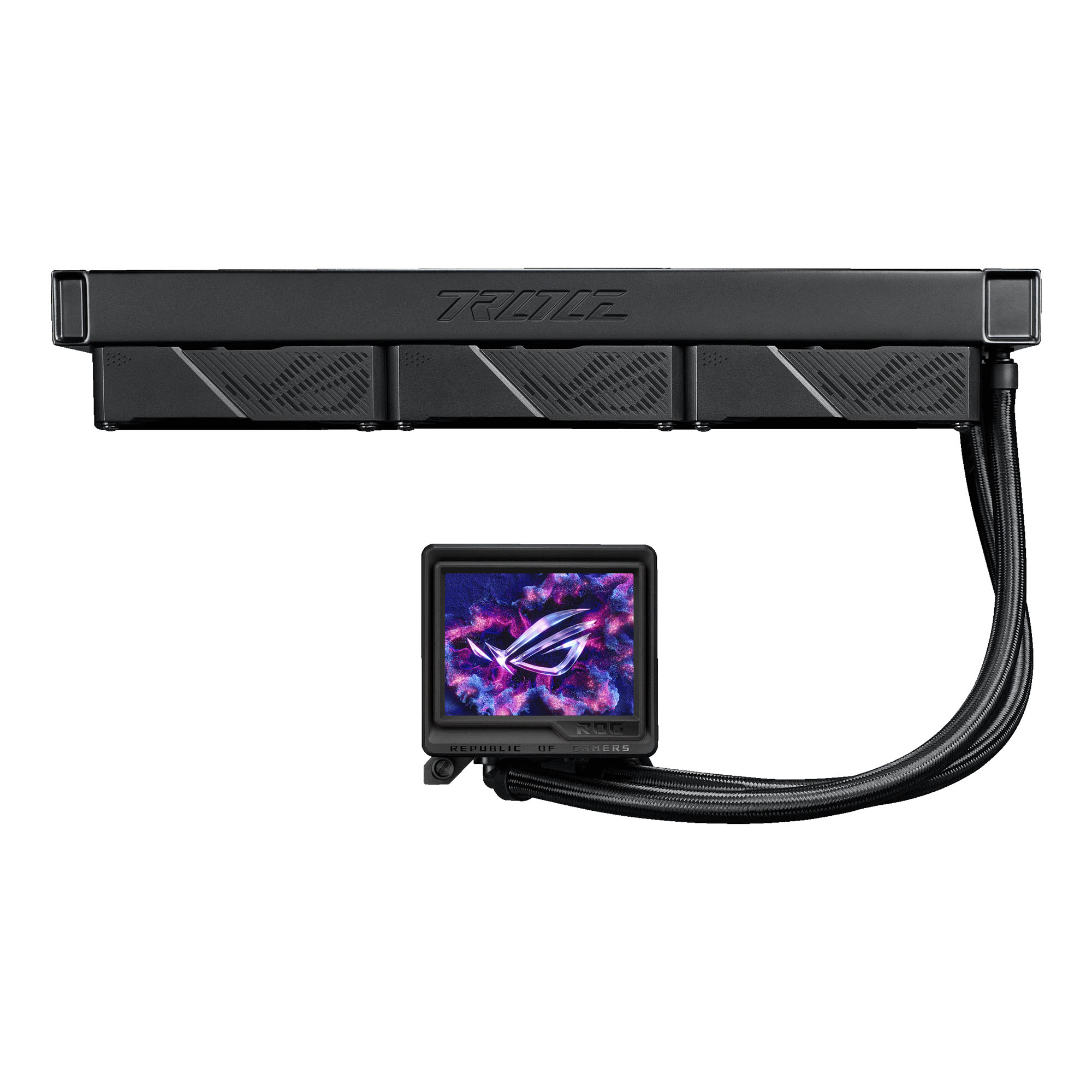 Asus - ASUS ROG Ryujin III 360 Extreme ARGB Performance AIO Black CPU Liquid Cooler with OLED- 360mm