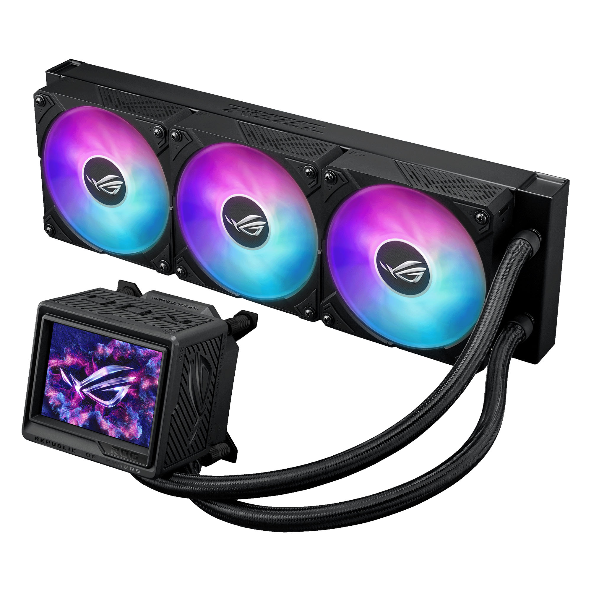 ASUS ROG Ryujin III 360 Extreme ARGB Performance AIO Black CPU Liquid Cooler with OLED- 360mm