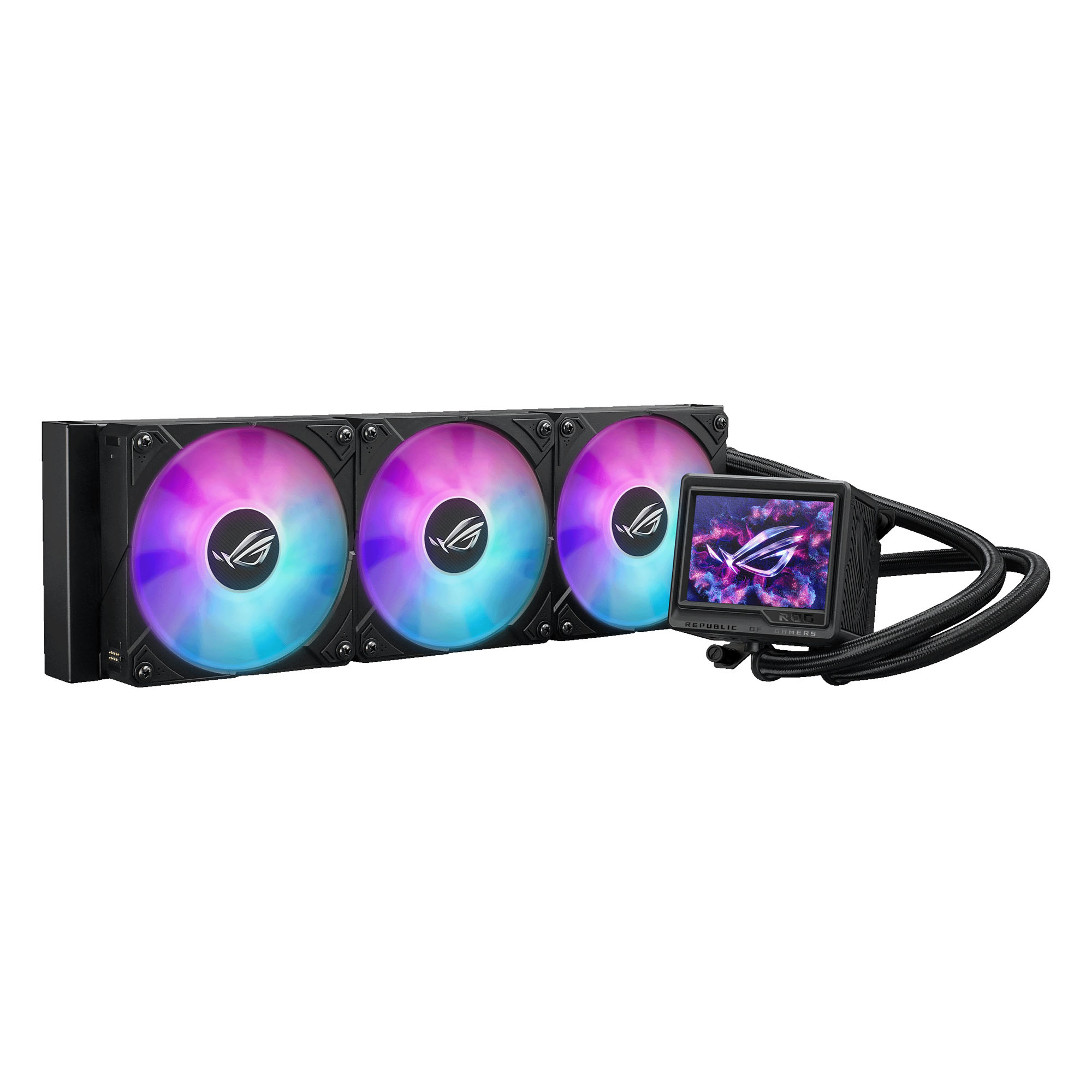 Asus - ASUS ROG Ryujin III 360 Extreme ARGB Performance AIO Black CPU Liquid Cooler with OLED- 360mm