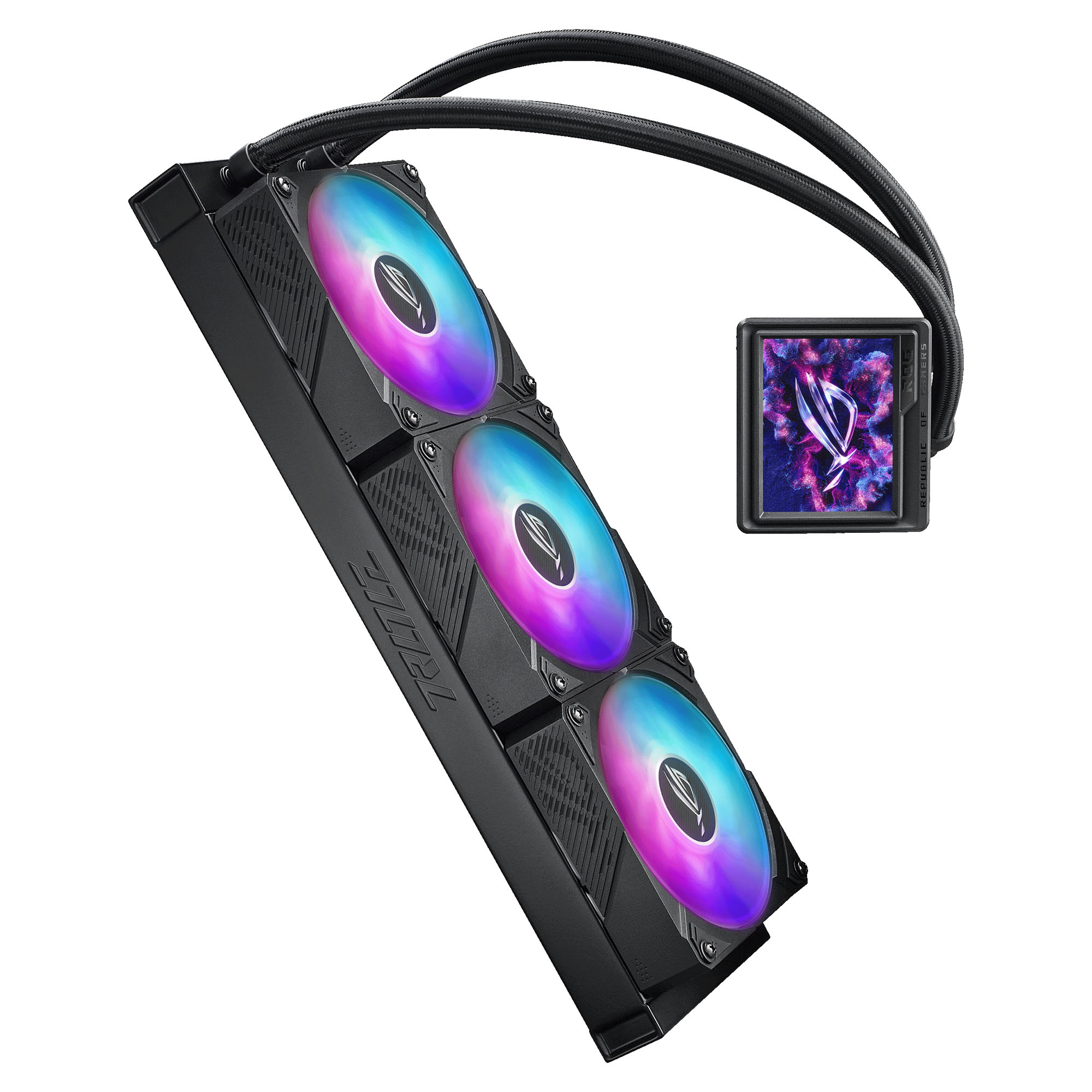 Asus - ASUS ROG Ryujin III 360 Extreme ARGB Performance AIO Black CPU Liquid Cooler with OLED- 360mm