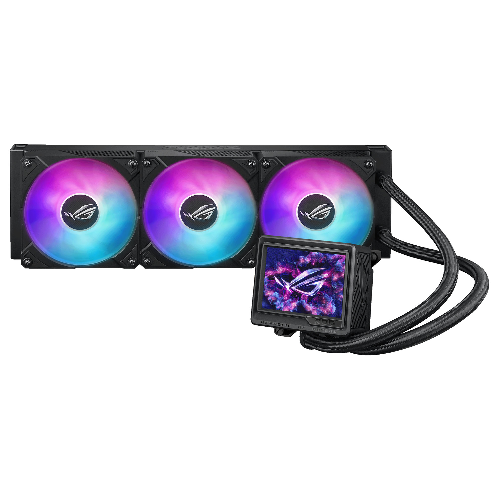 Asus - ASUS ROG Ryujin III 360 Extreme ARGB Performance AIO Black CPU Liquid Cooler with OLED- 360mm