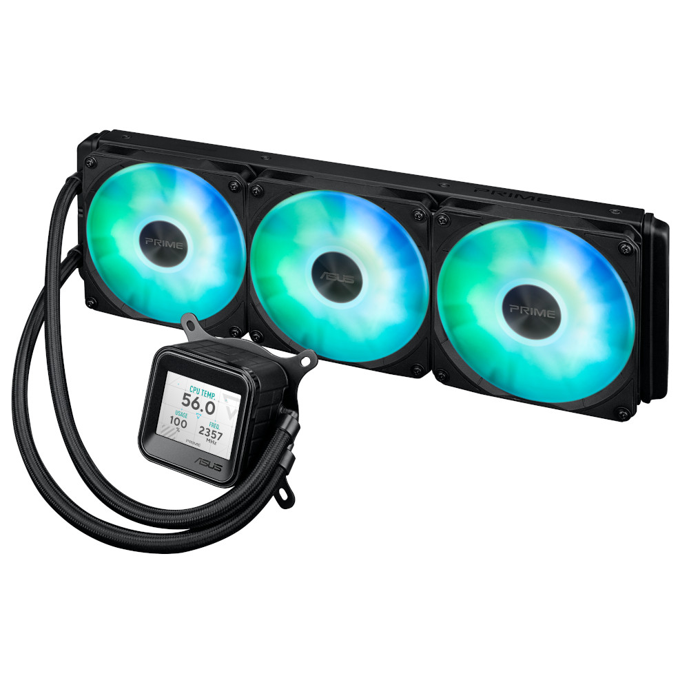 Asus - Asus Prime LC 360 ARGB LCD AIO CPU Liquid Cooler - 360mm