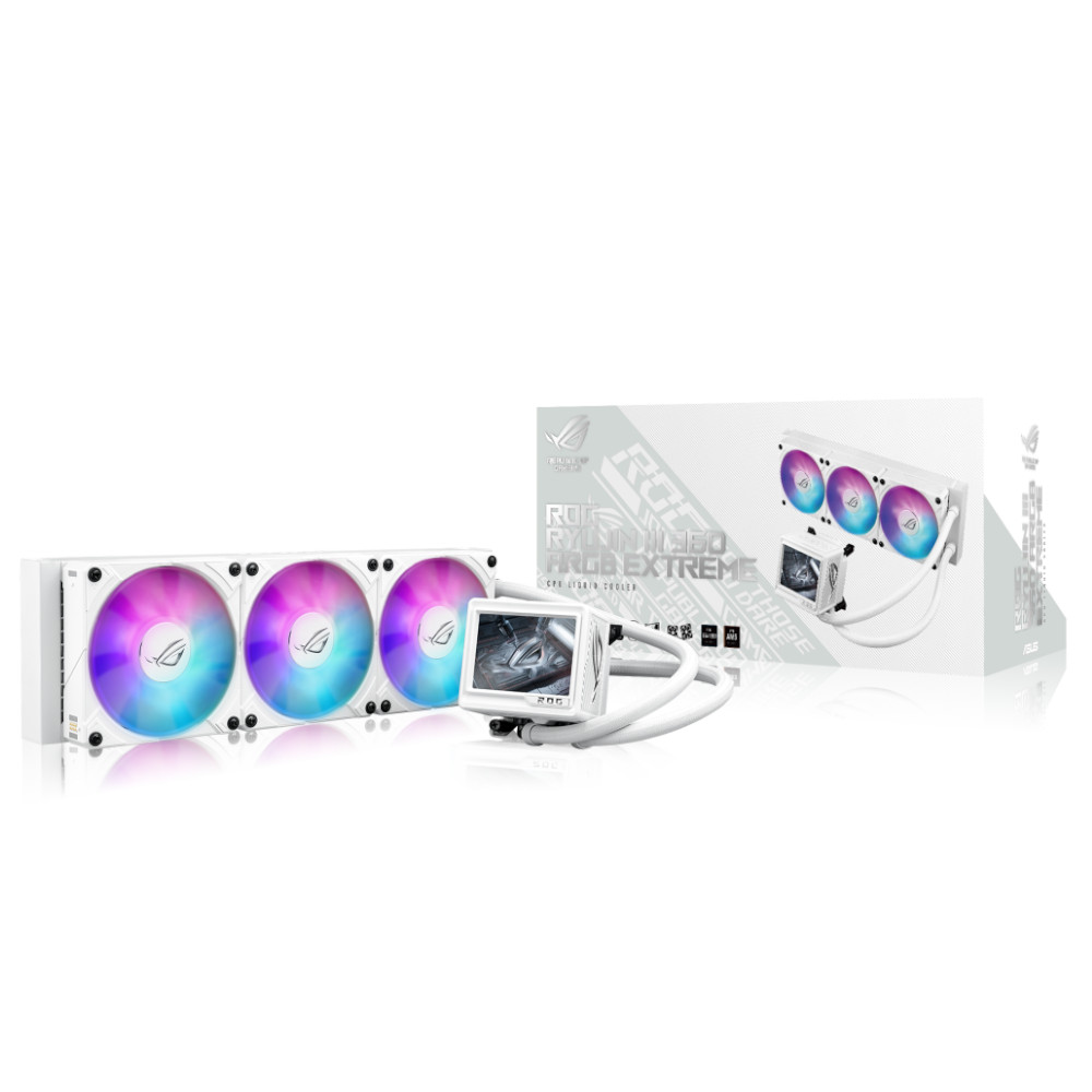 Asus - ASUS ROG Ryujin III 360 Extreme ARGB Performance AIO White CPU Liquid Cooler with OLED - 360mm