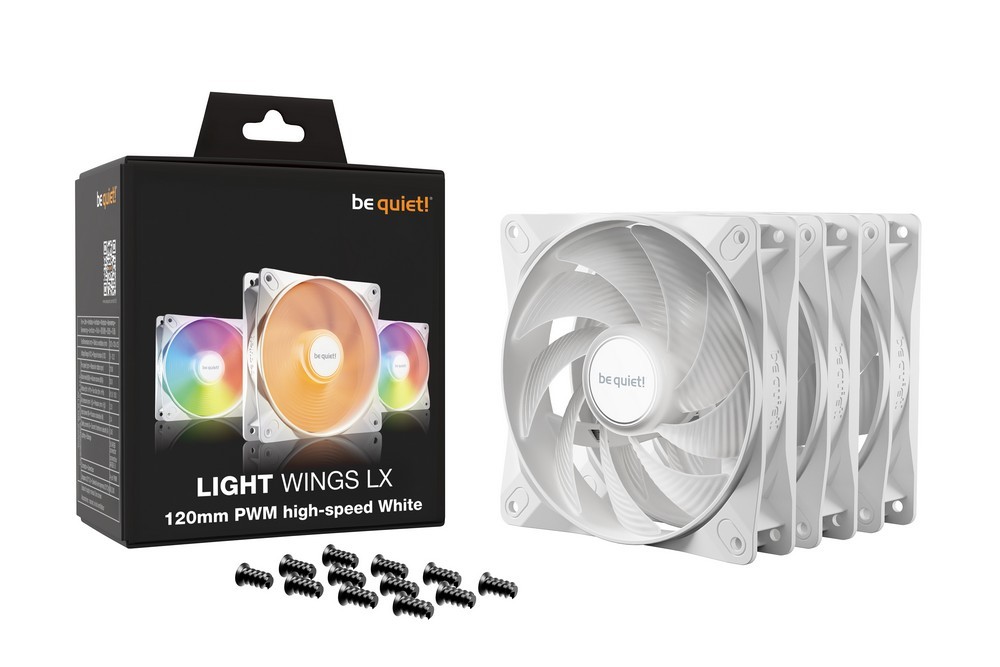 be quiet! - be quiet Light Wings LX ARGB 120mm PWM High Speed Triple Fan Pack - White