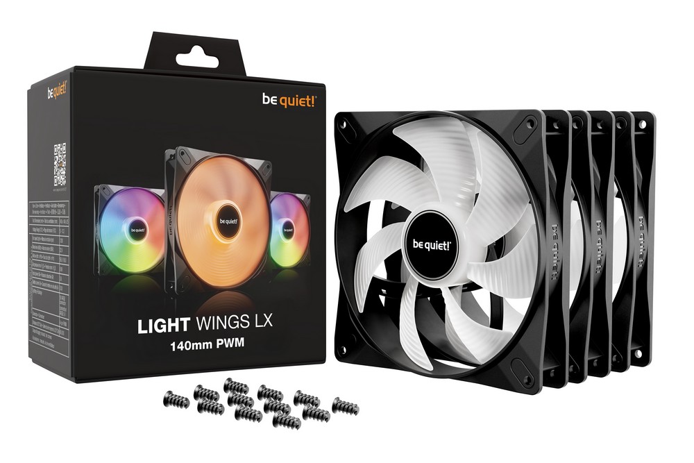 be quiet! - be quiet Light Wings LX ARGB 140mm PWM Triple Fan Pack - Black