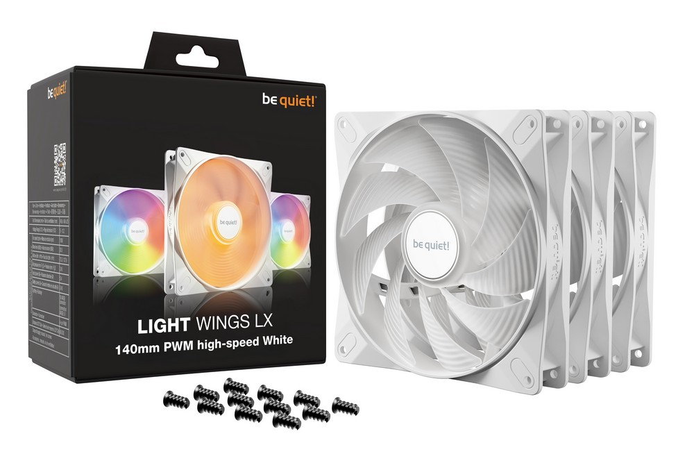 be quiet! - be quiet Light Wings LX ARGB 140mm PWM High Speed Triple Fan Pack - White