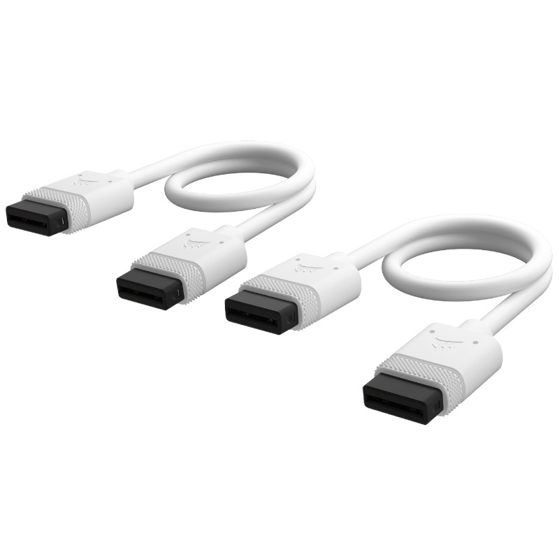 CORSAIR iCUE LINK Cable, 2x 200mm with Straight connectors, White