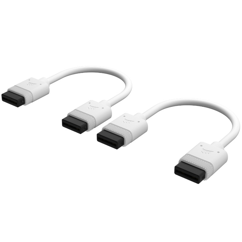 CORSAIR iCUE LINK Cable, 2x 100mm with Straight connectors, White