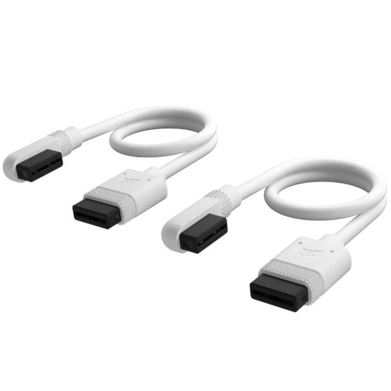 CORSAIR iCUE LINK Cable, 2x 200mm with Straight/Slim 90° connectors, White