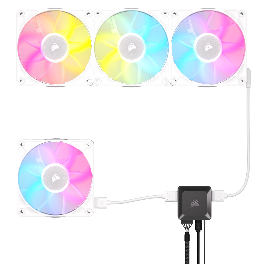 CORSAIR - CORSAIR iCUE LINK RX120 RGB 120mm PWM Fans Starter Kit - White