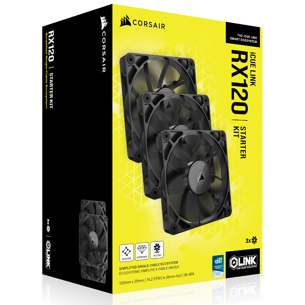 CORSAIR - CORSAIR iCUE LINK RX120 120mm PWM Fans Starter Kit
