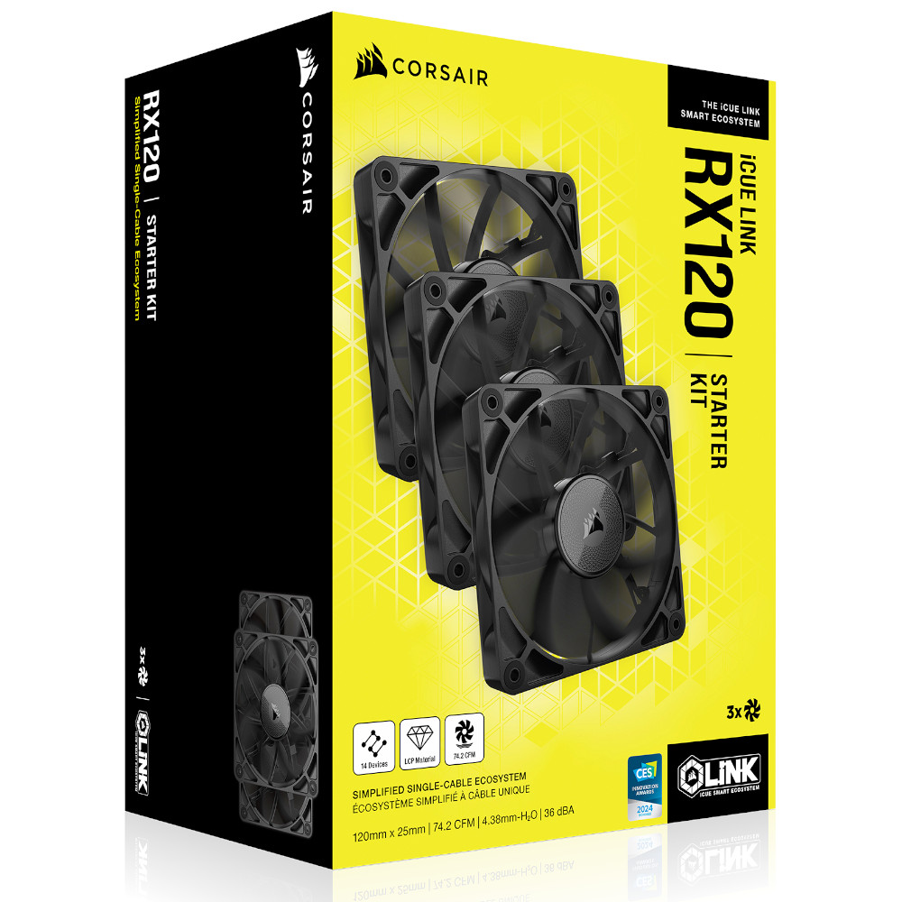 CORSAIR - CORSAIR iCUE LINK RX120 120mm PWM Fan Starter Kit