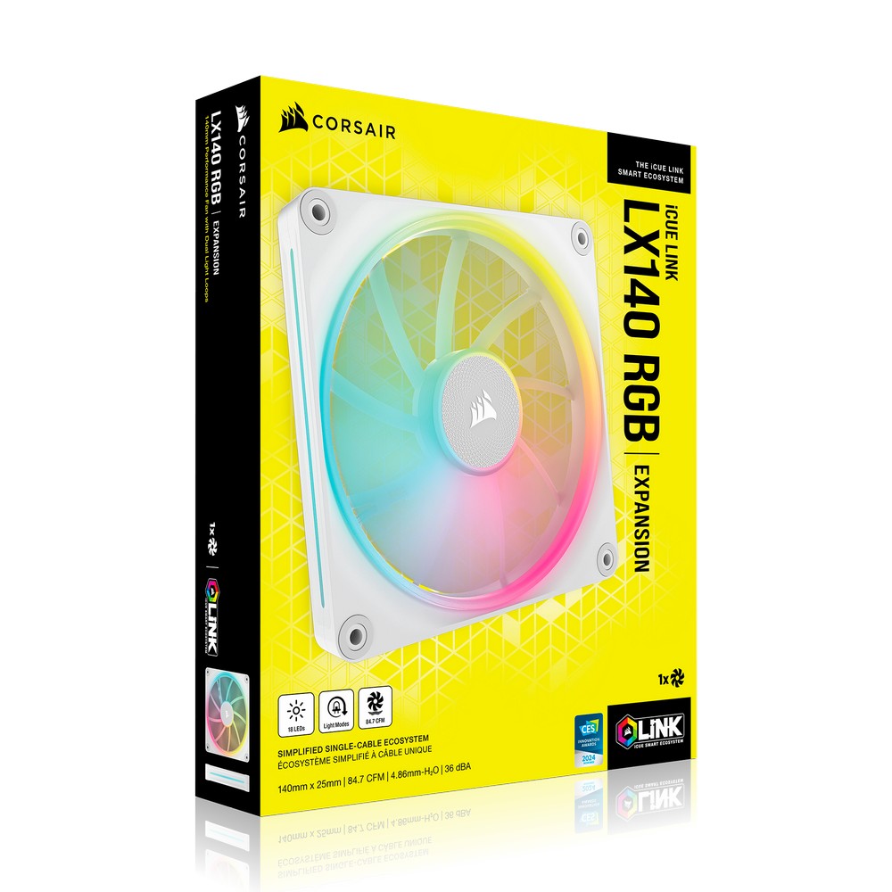 CORSAIR - CORSAIR iCUE LINK LX140 RGB 140mm PWM White Fan Expansion Kit