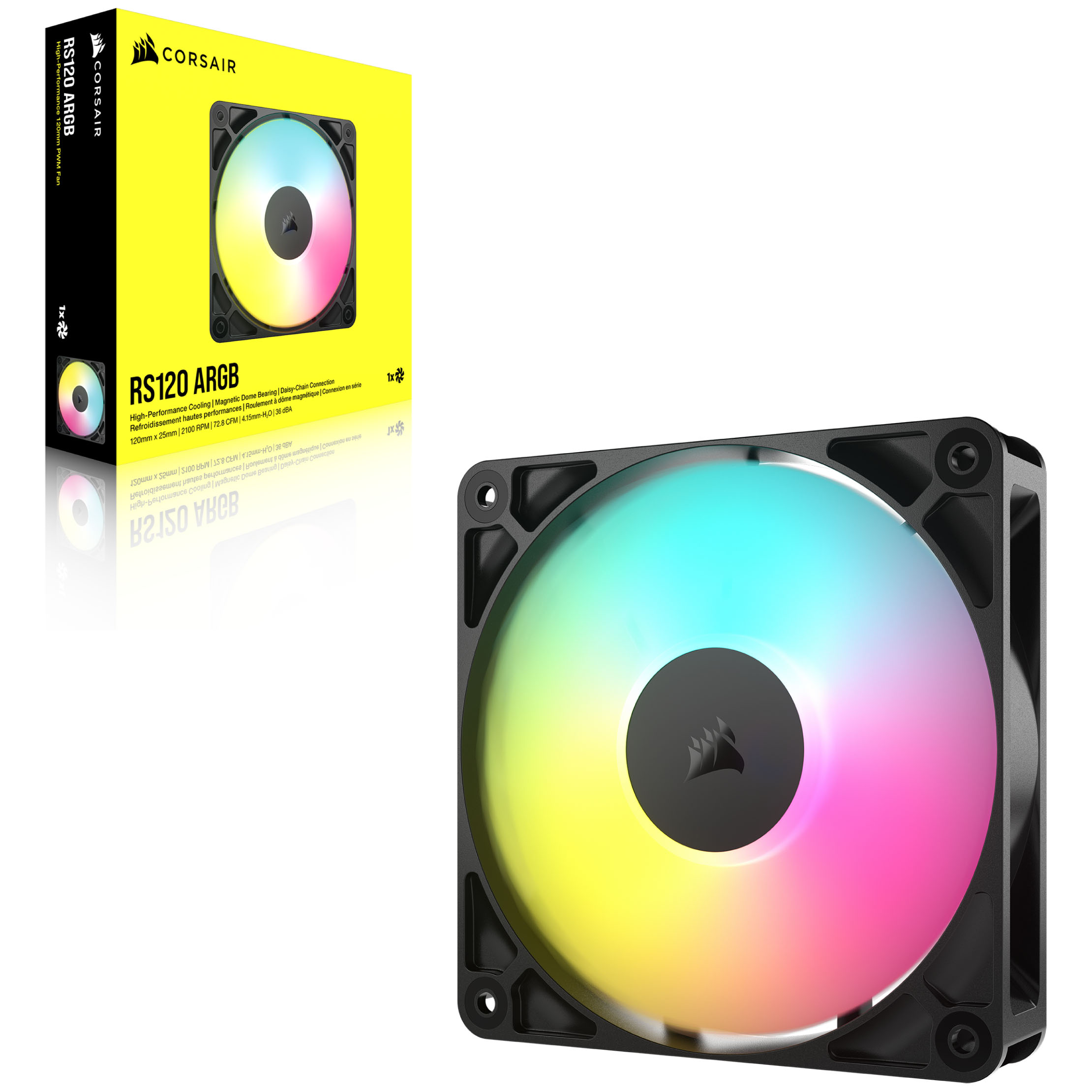 CORSAIR - CORSAIR RS120 ARGB 120mm PWM Black Fan