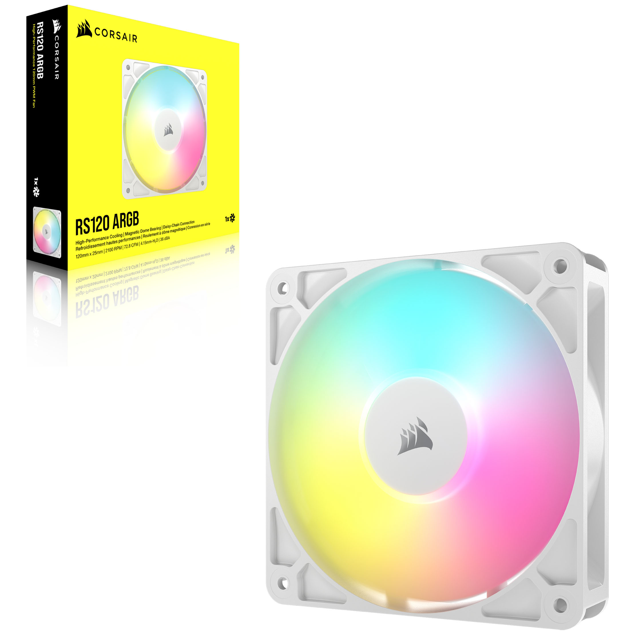 CORSAIR - CORSAIR RS120 ARGB 120mm PWM White Fan