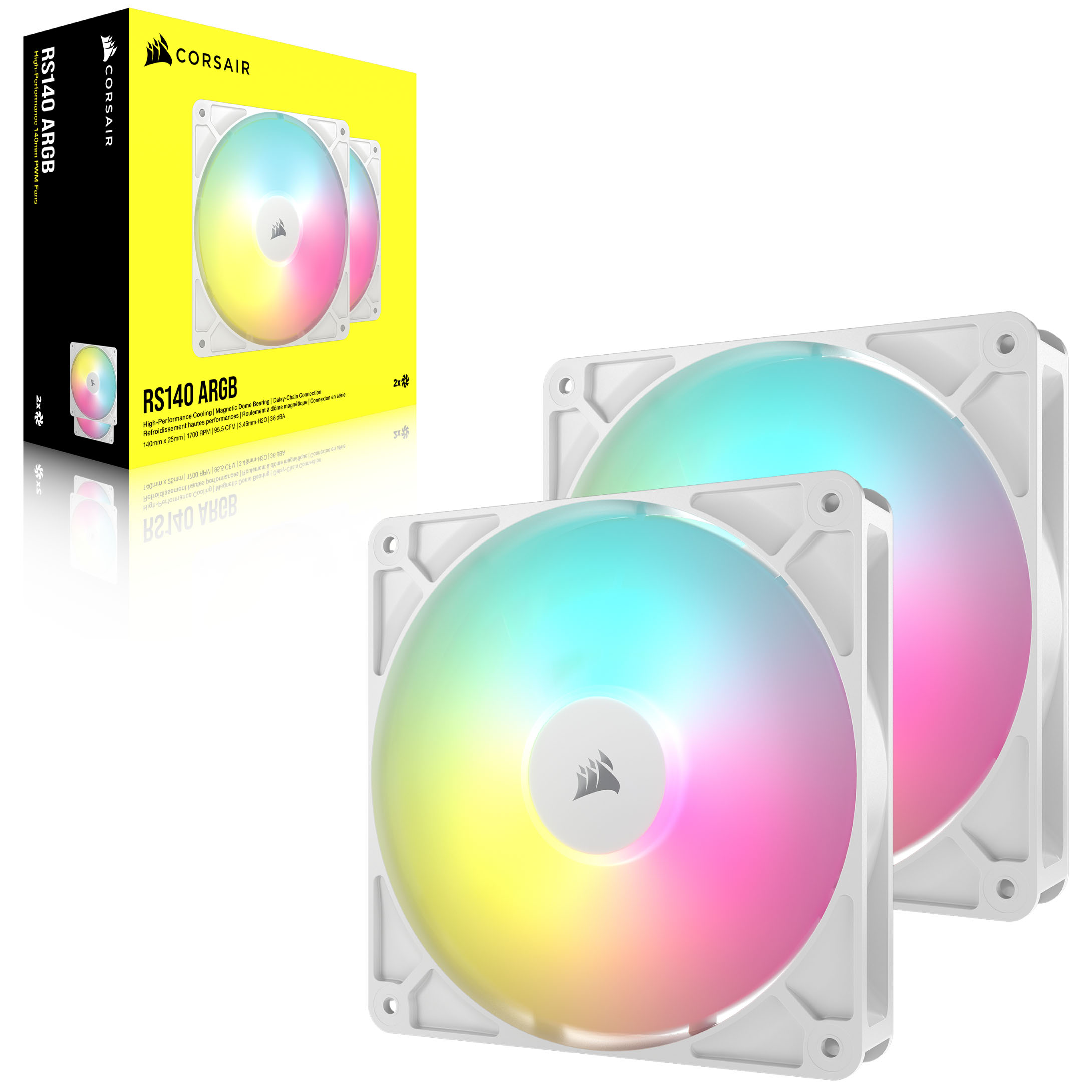 CORSAIR - CORSAIR RS140 ARGB 140mm PWM White Dual Fan Pack