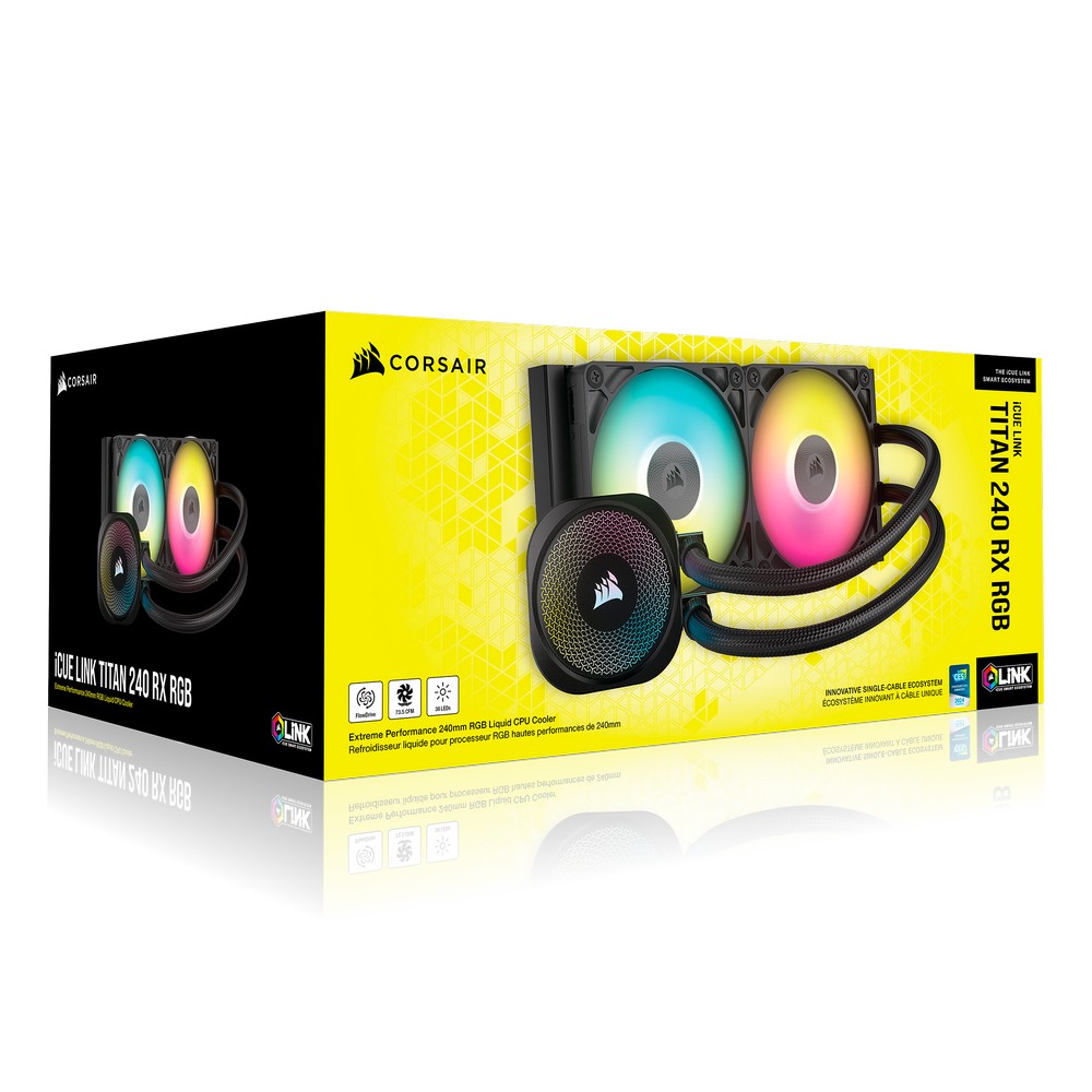 CORSAIR - CORSAIR iCUE LINK TITAN 240 RX RGB Black All In CPU Water Cooler - 240mm