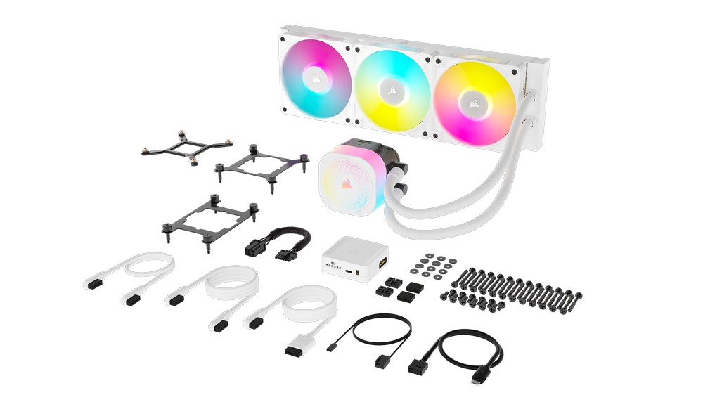 CORSAIR - CORSAIR iCUE LINK TITAN 360 RX RGB White All In CPU Water Cooler - 360mm