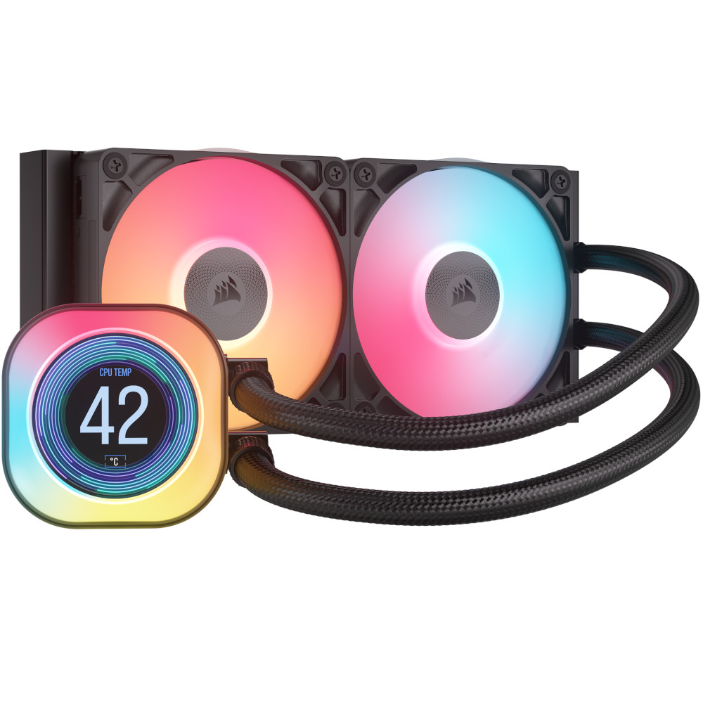 Corsair iCUE LINK TITAN 240 RX LCD RGB Black All In One CPU Cooler - 240mm