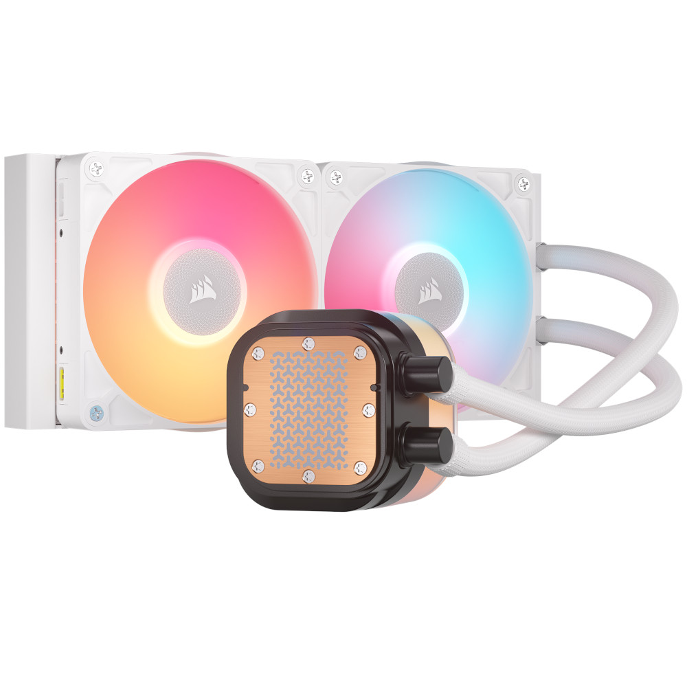 CORSAIR - Corsair iCUE LINK TITAN 240 RX LCD RGB White All In One CPU Cooler - 240mm