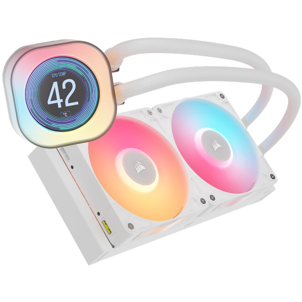 CORSAIR - Corsair iCUE LINK TITAN 240 RX LCD RGB White All In One CPU Cooler - 240mm