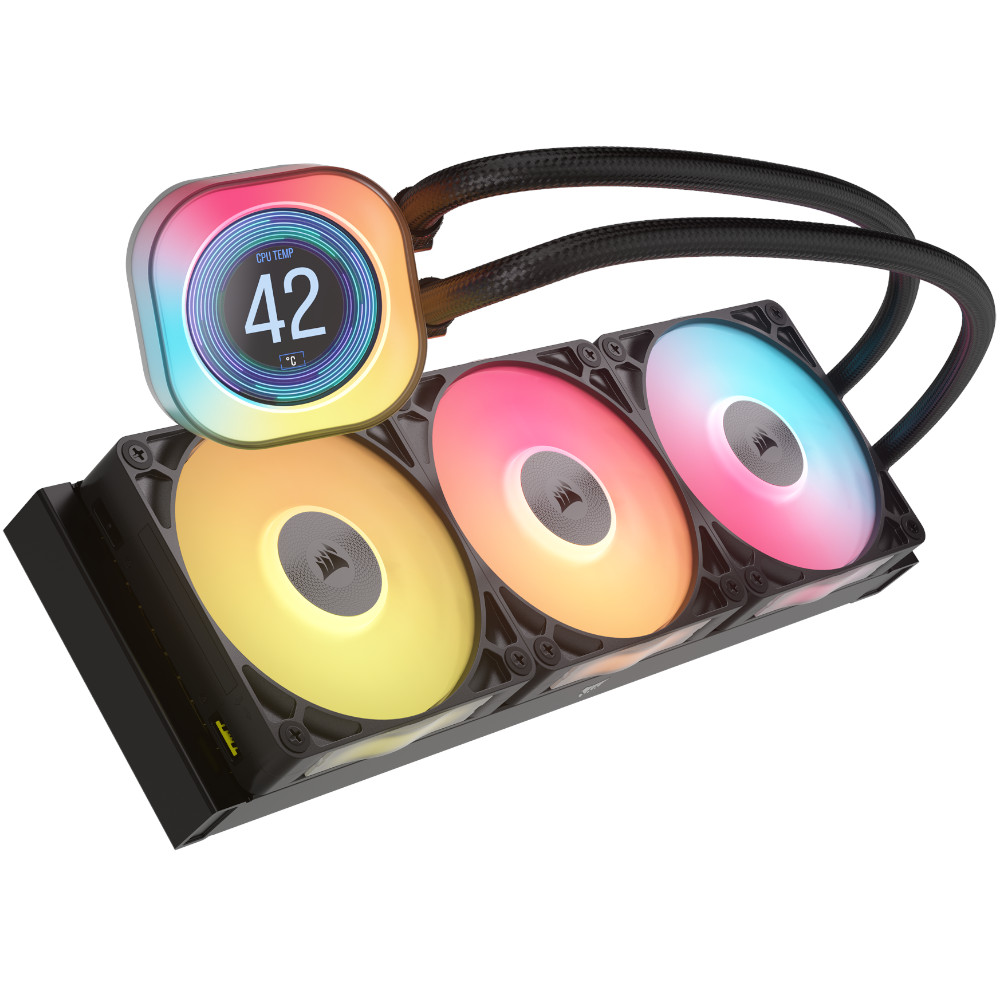 CORSAIR - Corsair iCUE LINK TITAN 360 RX LCD RGB Black All In One CPU Cooler - 360mm