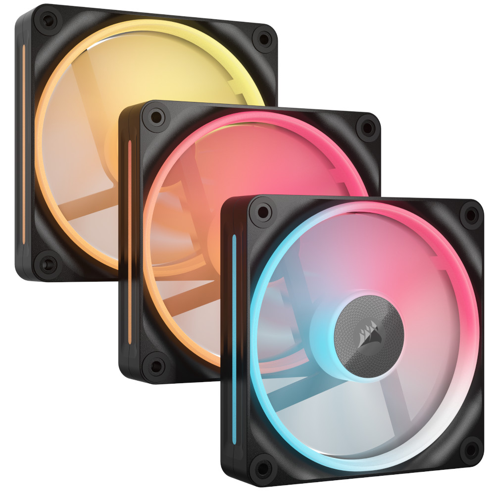 The CORSAIR iCUE LINK LX120-R RGB 120mm PWM Reverse Fans Starter Kit - Black