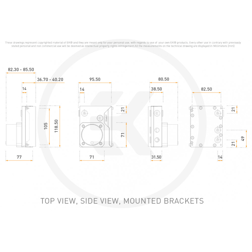 EK Water Blocks - EK Water Blocks EK-Quantum Kinetic3 FLT 92 D-RGB Pump/Reservoir Combo - Plexi