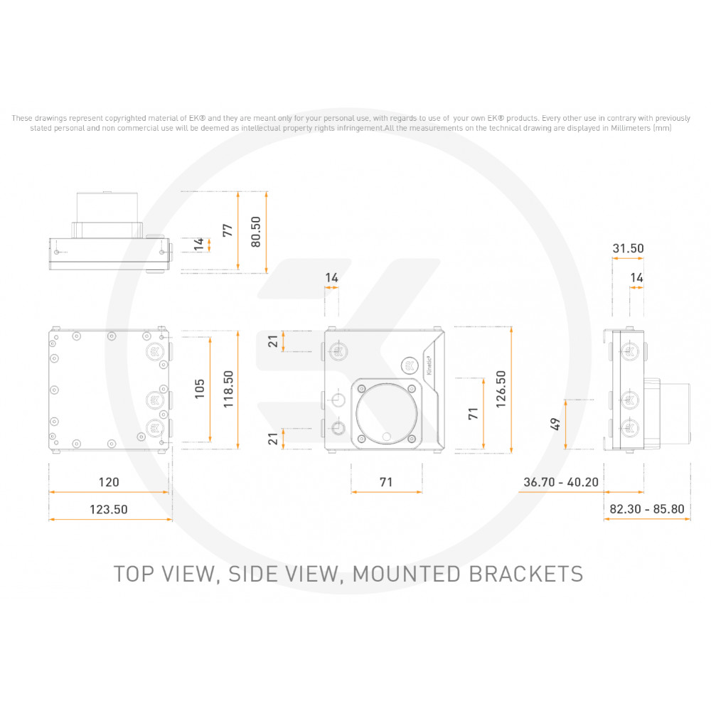 EK Water Blocks - EK Water Blocks EK-Quantum Kinetic3 FLT 120 D-RGB Pump/Reservoir Combo - Plexi